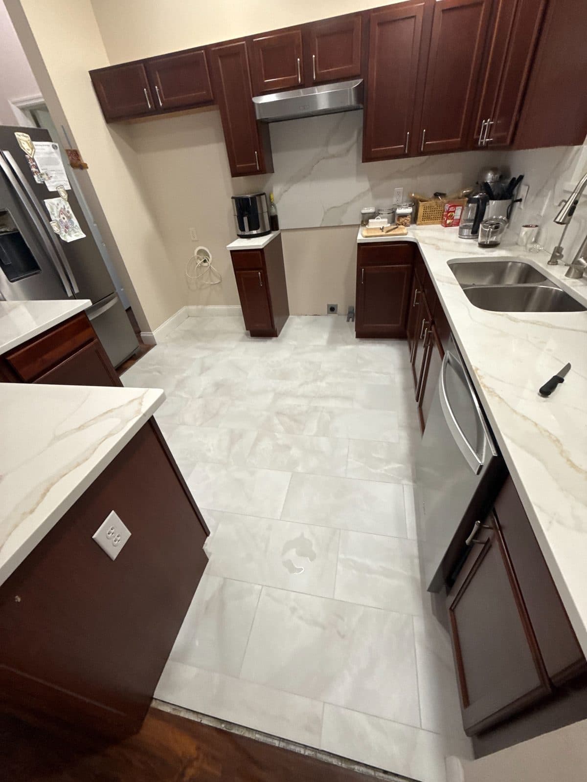Kitchen Tile Floor · Marble Look